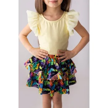 Dívčí tričko Dívčí blůzka s tylovým rukávem Lily Grey - žlutá - 146