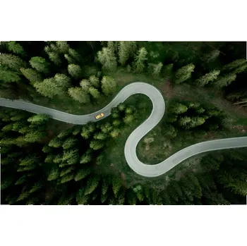 Plakát Plakát, Obraz - Aerial view of car traveling on, Roberto Moiola / Sysaworld