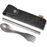 Light My Fire Spork´n Straw Kit Titanium in Merinowool Case