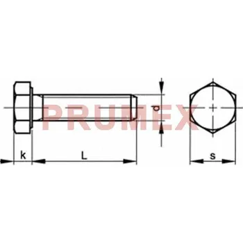 Šroub Šroub šestihranný celý závit DIN 961 M12x1,25x25-10.9 pozink