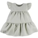 EEVI Dívčí šaty s volánky Nature - khaki, vel. 74; 74 (6-9m)