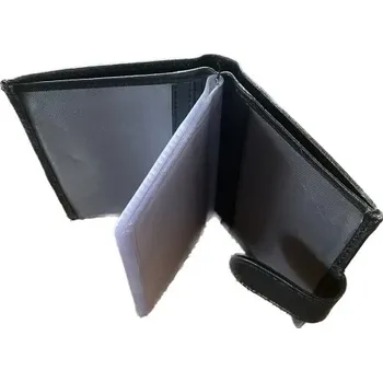 Peněženka Bezpečnostní RFID pouzdro na 20 karet se zapínáním - černá pravá kůže