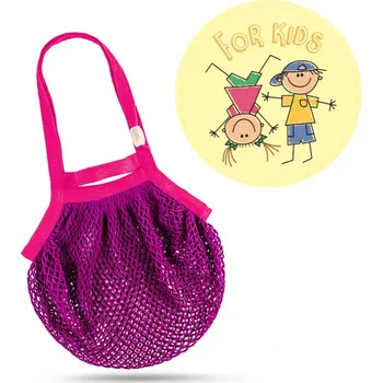 Síťová taška přes rameno dětská – fialovo-růžová