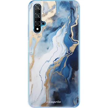 Pouzdro na mobilní telefon Odolné silikonové pouzdro iSaprio - Blue White Marble - Huawei Nova 5T