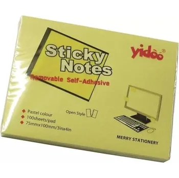 Samolepící bloček Samolepící bloček 100x75mm, žlutý 100 listů