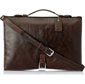 Aktovka na dokumenty Kožená tmavě hnědá diplomatka HIDESIGN na dlouhý popruh nebo do ruky Ace