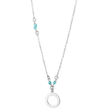 Náhrdelník Stříbrný náhrdelník s broušeným sklem - kroužek - AP534-2275