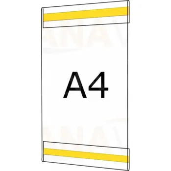 Plastová kapsa A4 na výšku typ C 2x pěnová samolepka PVC kapsa A4V - 2x pěnová samolepka - 1 ks