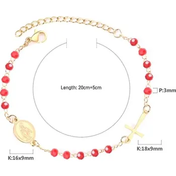 Náramek Náramek z chirurgické oceli ve stylu růžence - 236EG