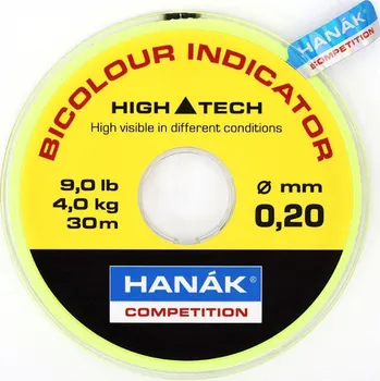 Hanák Competition Hanák Vlasec Bicolour Indicator Line 30m Nosnost: 8,0kg, Průměr: 0,30mm