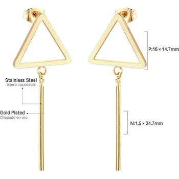 Náušnice Dlouhé visací náušnice z nerezové oceli - 179G
