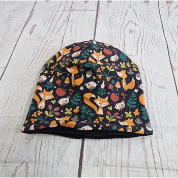 Kojenecká čepice Yháček Šmoulí čepička Yháček, Lišky a jablíčka Velikost:: M