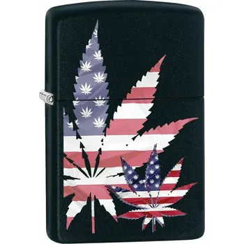 Zapalovač Zippo Cannabis Leaf USA Flag 8979