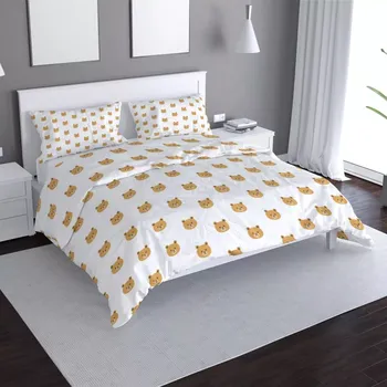 Povlečení Saténové povlečení Medvídci na bílé - Sablio - 140x200 / 90x70