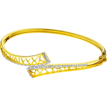 Náramek Zlatý pevný náramek s diamanty - 0,10 ct - ryzost 585 - 220.263