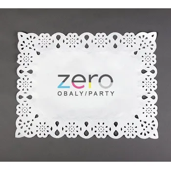 Krajka papírová dortová VIP 30x40 cm (12 ks) - bílá