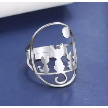 Prsten Dámský kočičí prsten z chirurgické oceli