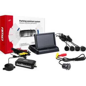 Parkovací asistent Asistenty parkování TFT02 4,3” s kamerou HD-307 IR, 4-senzorové, černé - 02689
