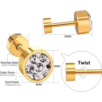 Náušnice Nerezové náušnice LUXUSTEEL se zirkony - 34AG