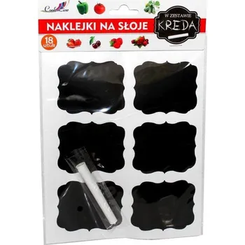 Samolepící etiketa Etikety ČERNÉ 6ks + křída, samolepky