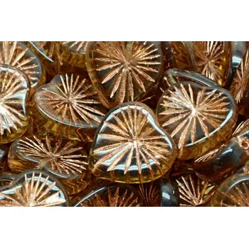 Korálek Korálky Kiwi Srdíčka č.2390 (18x18mm)