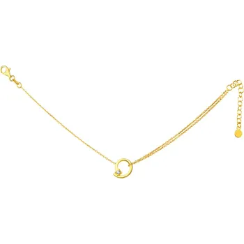 Náramek Pozlacený stříbrný náramek se zirkonem - kroužek - AP531-9735