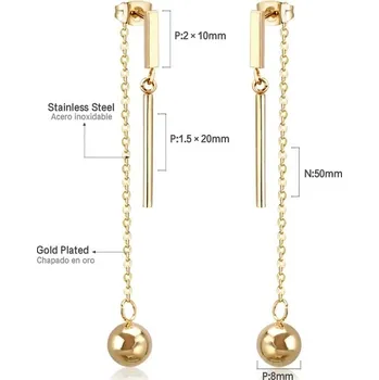 Náušnice Dlouhé visací náušnice z nerezové oceli - 146G