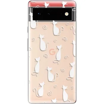 Pouzdro na mobilní telefon Odolné silikonové pouzdro iSaprio - Cat pattern 05 - white - Google Pixel 6 5G
