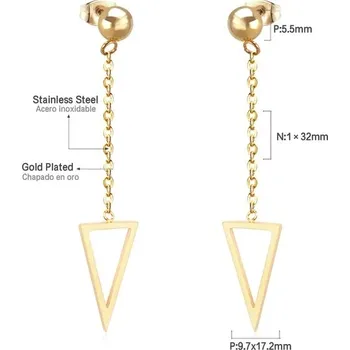 Náušnice Dlouhé visací náušnice z nerezové oceli - 176G