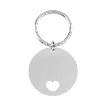 Přívěsek OPT1048 Ocelový přívěšek na klíče - destička se srdíčkem