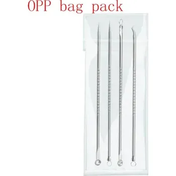 Kosmetický štětec Sada kosmetických oček | nástroje na komedony, 4 ks - Stříbrný