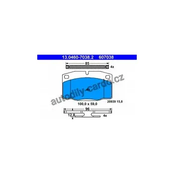 Brzdová destička Sada brzdových destiček ATE 13.0460-7038 (AT 607038)