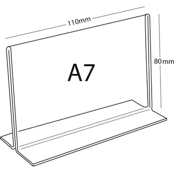 Stojánek z čirého plastu A7 PX-T-Š - 80x110mm - 1 ks