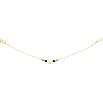Náramek Zlatý náramek se zirkony, anker - hvězda - AP530-9232