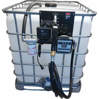 Palivová nádrž Výdejní nádrž na naftu 1000 l IBC kontejner s čerpadlem 12 V, filtrem, automatickou výdejní pistolí a mechanickým průtokoměrem