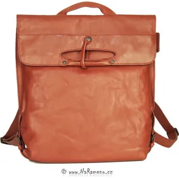 Dámský červený kožený kabelko-batoh na notebook Mrs. Apple Strudel od Aunts and Uncles