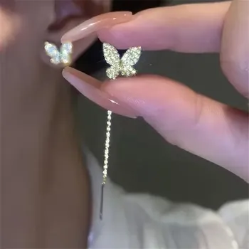 Náušnice Dlouhé visací náušnice se zirkony - 14