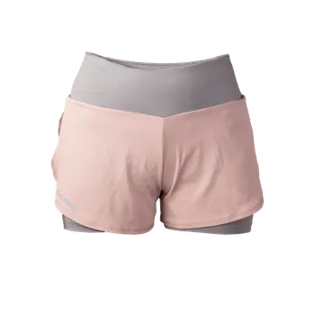 Běžecké oblečení SALMING Essential 2-in 1 Shorts Women DustyPink/Grey XS - XS