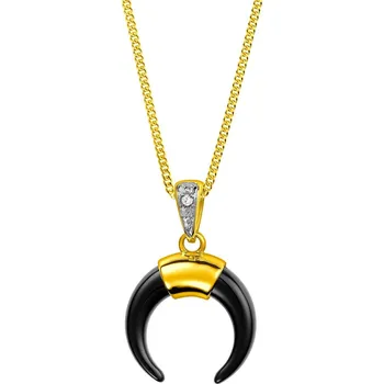 Přívěsek Zlatý přívěsek s diamantem a onyxem - měsíc - ryzost 585 - 220.383