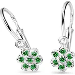 Cutie Jewellery Dětské náušnice z bílého zlata C2746B-Green