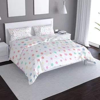 Povlečení Saténové povlečení Různě barevné puntíky - Sablio - 140x200 / 90x70