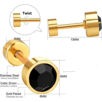 Náušnice Nerezové náušnice LUXUSTEEL se zirkony - 39BG