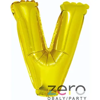 Balónek Balónek nafukovací fóliový 35 cm 'V' - zlatý