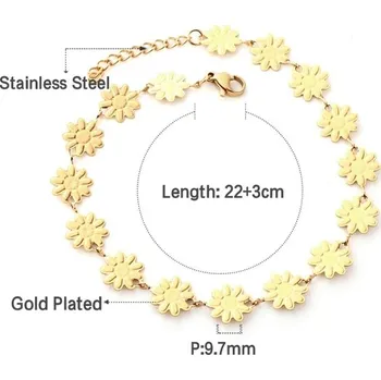 Náramek Náramek na kotník z nerezové oceli - 124 zlatých