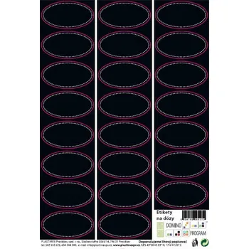 Samolepící etiketa Etikety OVÁL ČERNÉ 23ks, samolepky
