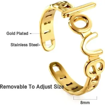 Prsten Nerezový minimalistický prsten ve zlaté barvě - 268G