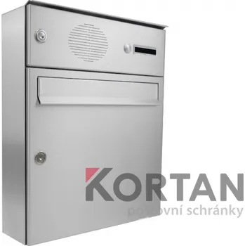 Poštovní schránka 1x poštovní schránka A-01 pro montáž na povrch s 1x zvonkem a přípravou pro HM + opláštění - NEREZ / šedá