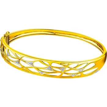 Náramek Zlatý pevný náramek s diamanty - 0,05 ct - ryzost 585 - 126.151