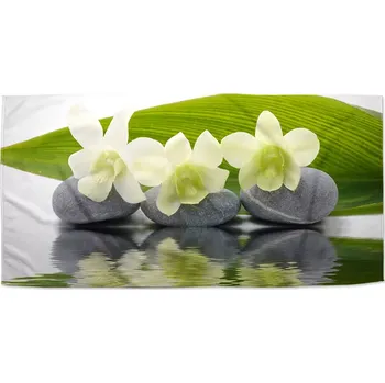 Ručník Ručník s potiskem Bílá orchidej - Sablio - 30x50 cm