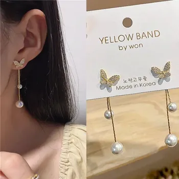 Náušnice Dlouhé visací náušnice se zirkony - 18